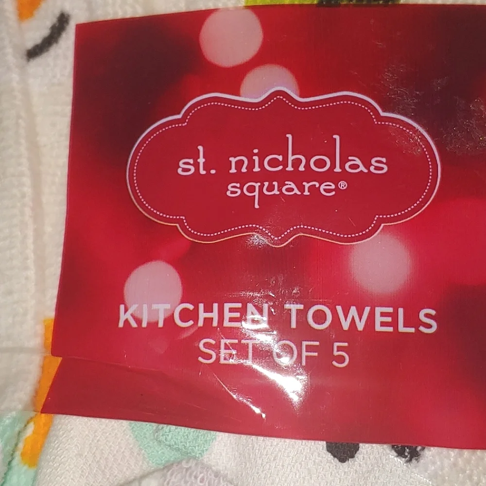Set of 5 Christmas Kitchen Towels Snowman Toss Winter